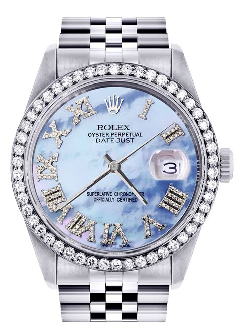 rolex datejust 36mm mother of pearl dial diamond bezel steel|rolex datejust 36mm diamond bezel.